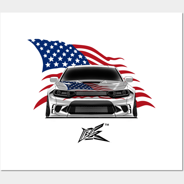 dodge charger hellcat clinched widebody Wall Art by naquash